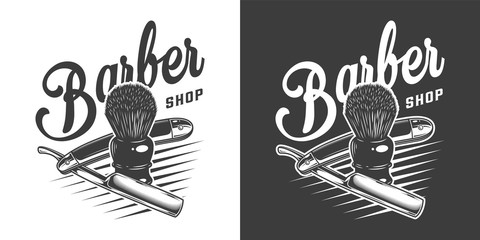 Monochrome barbershop badge