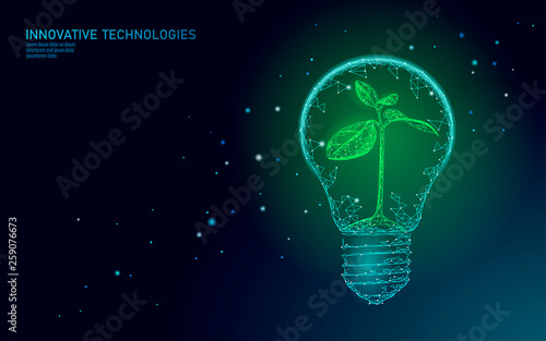 Cuadros en Lienzo Light Bulb lamp saving energy ecology concept