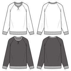 Poster - RAGLAN SWEATSHIRTS fashion flat sketch template