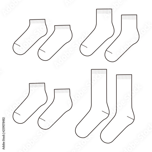 SOCKS fashion flat sketch template Buy this stock vector and explore