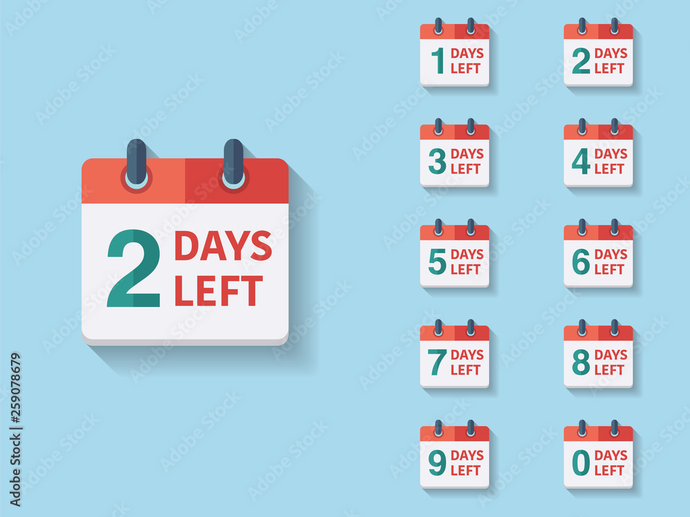 Days Left, countdown. Stock Vector | Adobe Stock