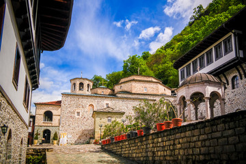 Wall Mural - View to Bigorski Monastery St John the Baptist, ,Rostusha, North Macedonia