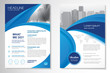 © imoooun - Template vector design for Brochure, AnnualReport, Magazine, Poster, Corporate Presentation, Portfolio, Flyer, infographic, layout modern with blue color size A4, Front and back, Easy to use and edit.