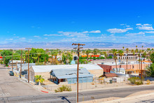 Panoramic View Of A Small American Town In California.