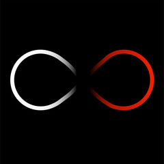 Poster - Abstract infinity symbol, white and red color