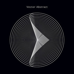 Wall Mural - abstract futuristic monochrome illustration. modern minimalistic circular graphic element. eps8 vect