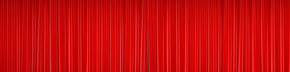 Sticker - Red closed curtain with beautiful folds