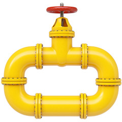 Wall Mural - Yellow gas pipe. Fuel and energy industrial concept