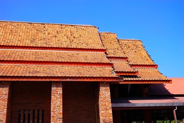 Wall Mural - brick wall and blue sky