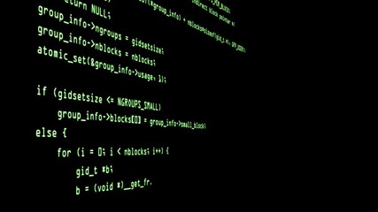 Wall Mural - programming code running down a computer screen terminal