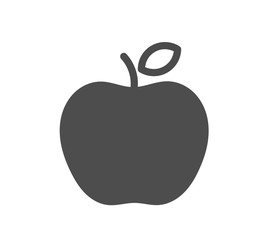 Wall Mural - black apple fruit icon.