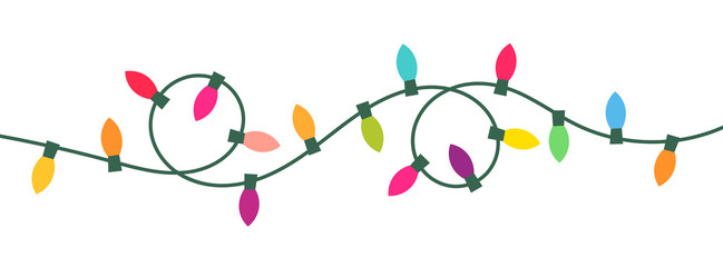 Wall Mural - christmas lights isolated.