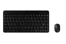 Black Computer Keyboard With Mouse Isolated On White Background