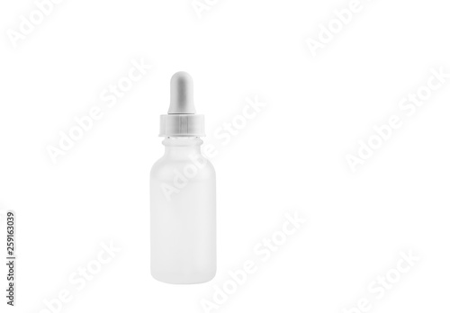 Small white matte medical cosmetic pipette dropper glass bottle isolated on white background Canvas Print