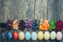 Homemade naturally dyed Easter eggs