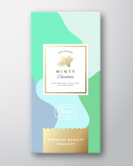 Wall Mural - minty chocolate label. abstract vector packaging design layout with soft realistic shadows. modern t
