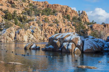 Poster - Watson lake Prescott Arizona Winter Landscape