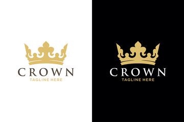 Geometric Vintage Creative Crown abstract Logo design vector template. Vintage Crown Logo Royal King Queen concept symbol Logotype concept icon.