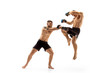© master1305 - Two professional boxers boxing isolated on white studio background