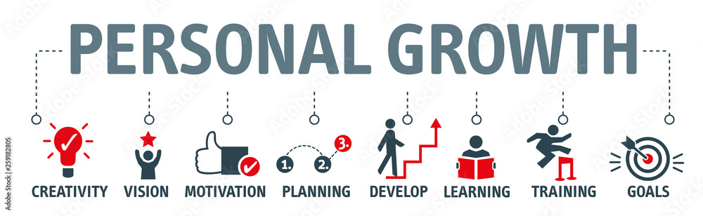 Personal growth and development vector illustration concept Stock ...