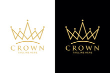 Geometric Vintage Creative Crown Abstract Logo Design Vector Template. Vintage Crown Logo Royal King Queen Concept Symbol Logotype Concept Icon.