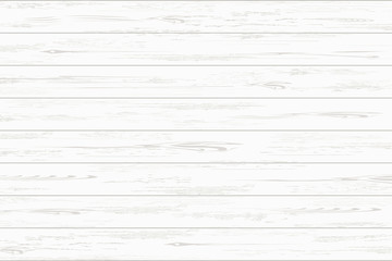 Wall Mural - White wood plank texture for background. Vector.