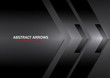 © Irina - Abstract tech arrows on a gray-black gradient background. Geometric overlap. Space for text. Business template, corporate design. Vector illustration.
