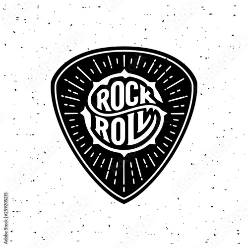 Cuadros en Lienzo Rock and Roll circle lettering on the plectrum
