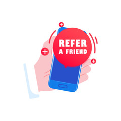 Wall Mural - refer a friend. announcement. vector illustration