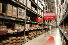 Smart Warehouse Use Augmented Reality Mixed Virtual Reality Technology ,AR Glasses Navigation Application To Pickup The Order Real Time Insights Into Shelf Status From Artificial Intelligence(ai).