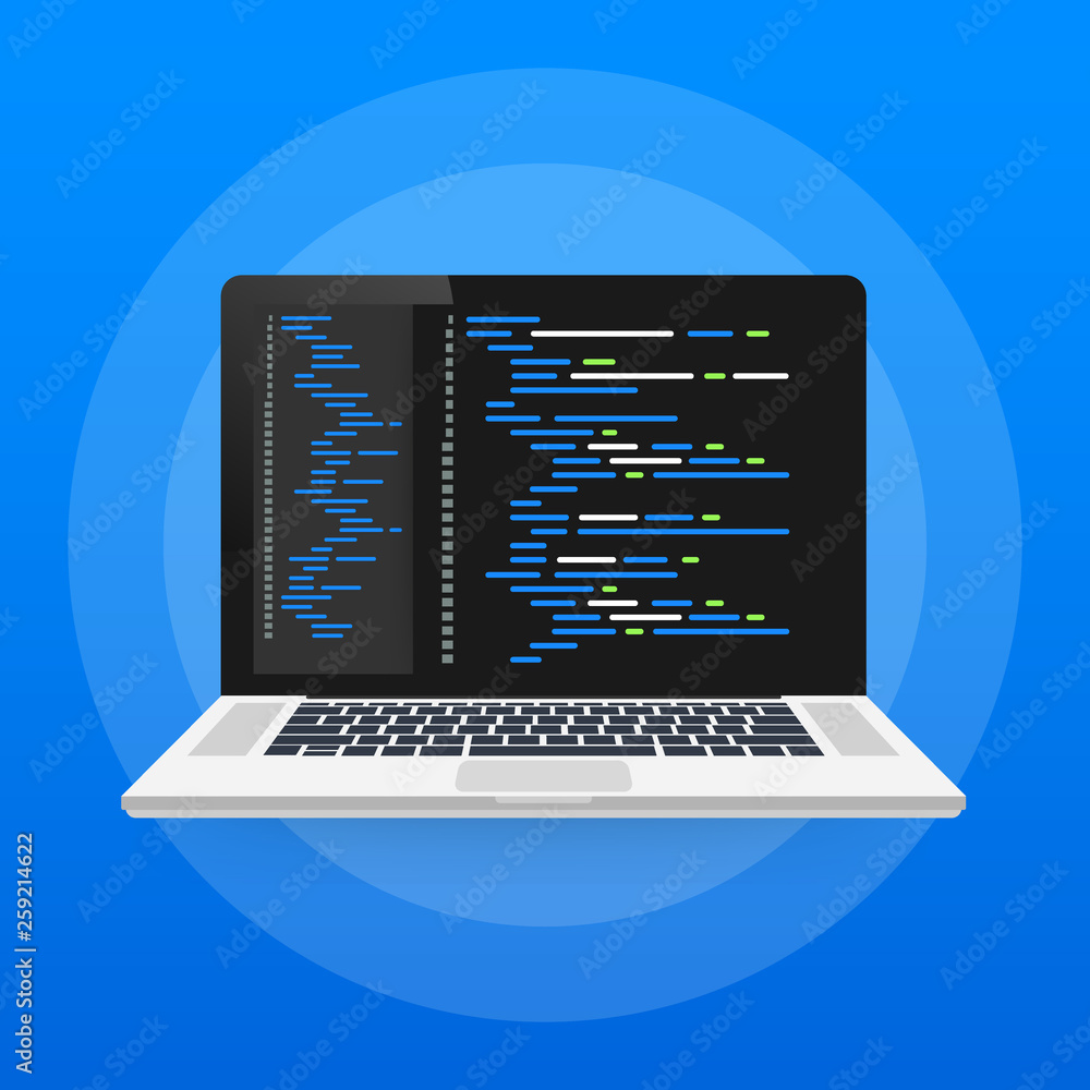Digital java code text. Computer software coding vector concept. Programming coding script java, digital program code on screen illustration. Vector illustration.