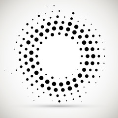 Wall Mural - rounded border icon. isolated halftone circle dots vector texture.halftone dotted background circula