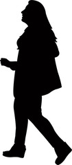 Sticker - a woman walking body silhouette vector