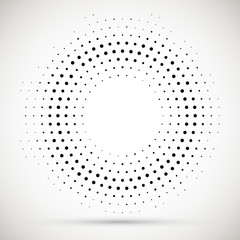 Wall Mural - black abstract vector circle frame halftone dots logo emblem design element. rounded border icon. is