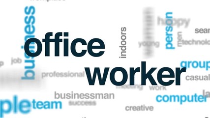 Sticker - Office worker word cloud. Kinetic typography.