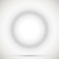 Wall Mural - black abstract vector circle frame halftone dots logo emblem design element. rounded border icon. is