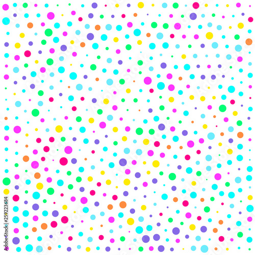 Vector colorful dotted seamless pattern. Multicolored decorative design card....