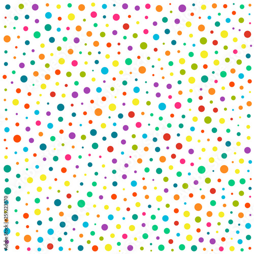 Vector colorful dotted seamless pattern. Multicolored decorative design card....