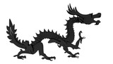 Fototapeta Dinusie - 3D render - isolated black dragon 