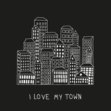 Fototapeta Miasto - I love my town