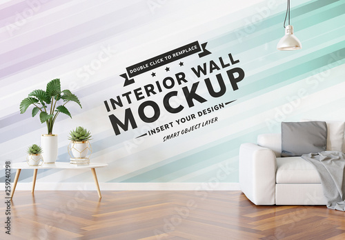 Blank Wall In Living Room Mockup Buy This Stock Template And