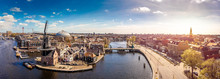 Aerial View Of Windmill In Haarlem, Netherlands