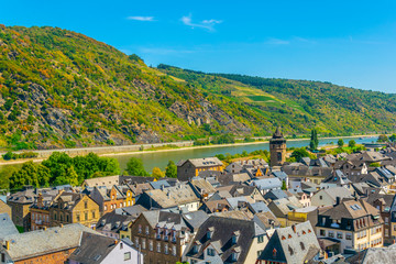 Aerial view of Oberwesel in Germany