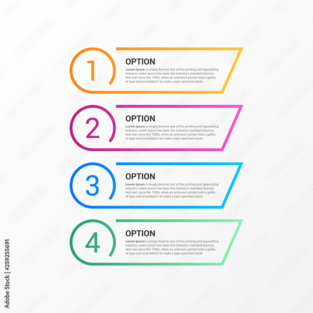 Vector Infographic label design template with icons and 4 options or ...