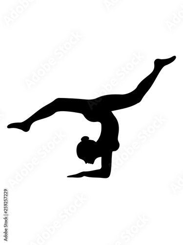 Gymnastik Sport Turnen Ballette Madchen Frau Weiblich Tunerin Silhouette Logo Clipart Yoga Verein Stock Illustration Adobe Stock