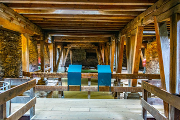 Underground passage of the old roman amphitheater in Trier, Germany