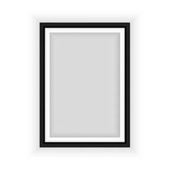 Wall Mural - Realistic black frame isolated on white background. Perfect for your presentations. Vector illustration