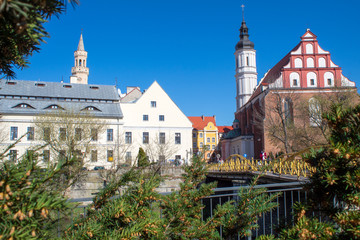 OPOLE, POLAND. River View in Opole old City Center Near the Market Square also known as Opole Venice. 