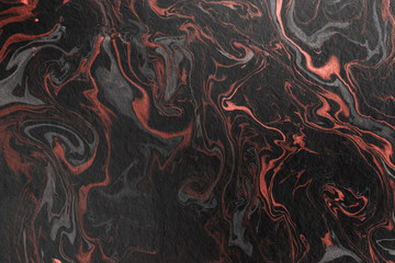 Wall Mural - marble ink paper texture living coral, 16-1546, grey,black