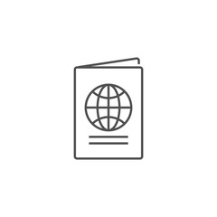 Passport Related Vector Line Icon.